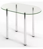 Glass dining table D-08-0 with tempered glass and chrome legs order